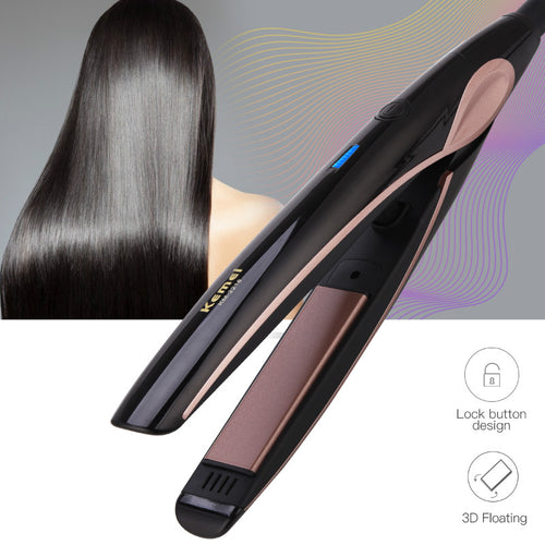 Kemei Professional 220V Electric Hair Straightener Tourmaline Ceramic Straightening Irons Fast Heating Flat Iron Styling Tools