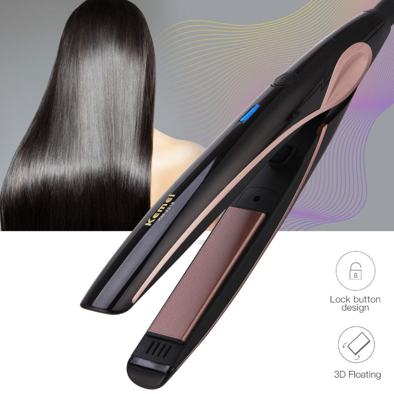 Kemei Professional 220V Electric Hair Straightener Tourmaline Ceramic Straightening Irons Fast Heating Flat Iron Styling Tools