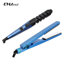 Load image into Gallery viewer, CHJ Professional 2 in 1 Hair Straightener Nano Titanium Plate hair Straightener Curler Chapinha Flat Iron Salon Hair Iron Styler
