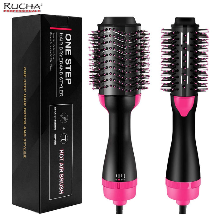 RUCHA One Step Hair Dryer Volumizer, Guckmall 2-in-1 negative ion Straightening Brush Salon Hot Air Paddle styling Reduce Frizz