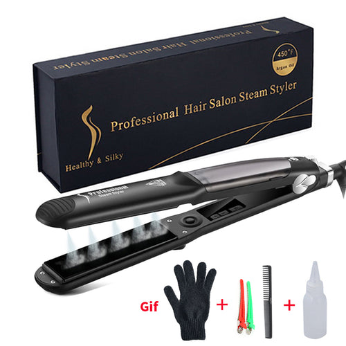 Professional Steam Hair Straightener Ceramic Hair Straightening Iron Electric  Hair Curler Curling Iron Salon Styling Tools