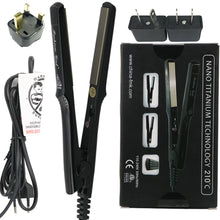 Load image into Gallery viewer, Hair Straightener Flat Iron Dual Voltage Homothermal Ceramic Titan 2in1 Styling Tool Curling&amp;Straightening Irons
