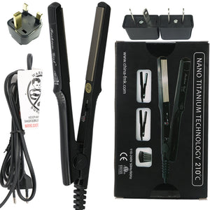 Hair Straightener Flat Iron Dual Voltage Homothermal Ceramic Titan 2in1 Styling Tool Curling&Straightening Irons
