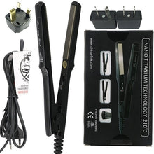 Load image into Gallery viewer, Hair Straightener Flat Iron Dual Voltage Homothermal Ceramic Titan 2in1 Styling Tool Curling&amp;Straightening Irons