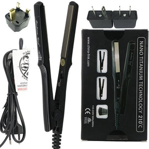 Hair Straightener Flat Iron Dual Voltage Homothermal Ceramic Titan 2in1 Styling Tool Curling&Straightening Irons