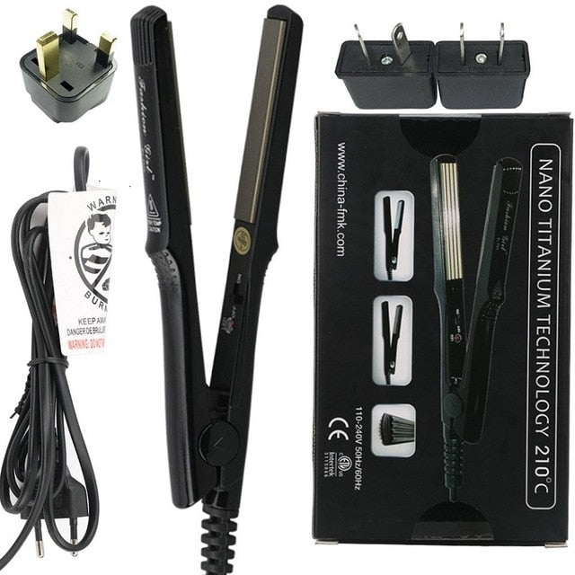 Hair Straightener Flat Iron Dual Voltage Homothermal Ceramic Titan 2in1 Styling Tool Curling&Straightening Irons