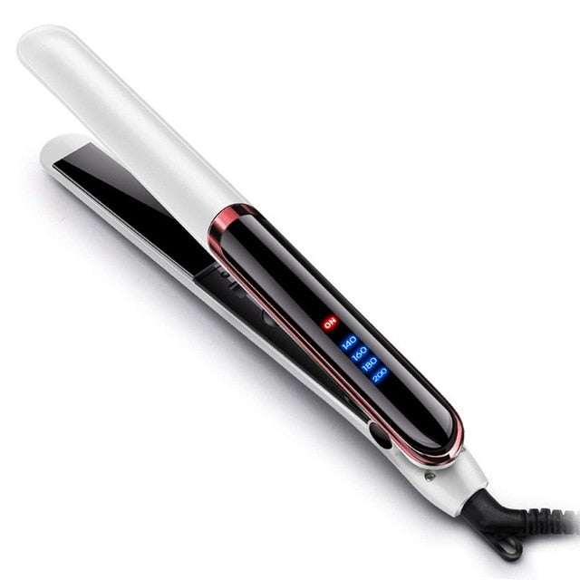 Professional Hair Straightener Curler Hair Flat Iron Negative Ion Infrared Hair Straighting Curling Iron Corrugation LED Display